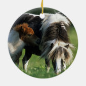 Miniaturstute u. Fohlen 2 Keramik Ornament (Hinten)