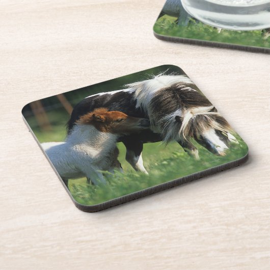 Miniaturstute u. Fohlen 2 Untersetzer (Linke Seite)