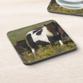 Miniaturstute u. Fohlen in den Blumen Getränkeuntersetzer (Linke Seite)