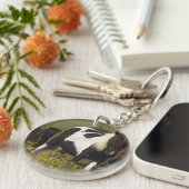 Miniaturstute u. Fohlen in den Blumen Schlüsselanhänger (Vorderseite rechts)