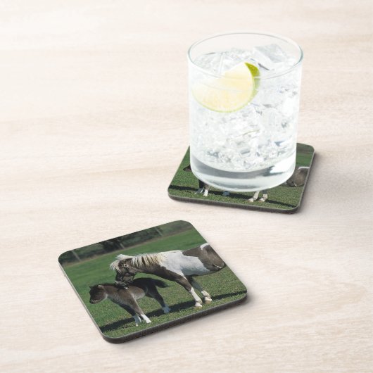 Miniaturstute u. Fohlen stehend Untersetzer (Rechte Seite)