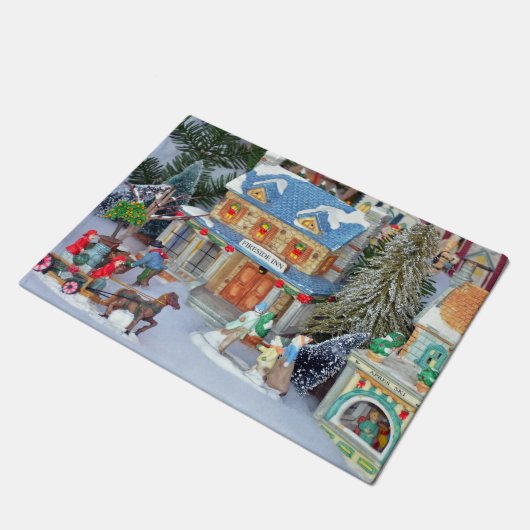 Miniaturweihnachtsdorf Fußmatte (Schrägansicht)