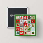 Miniaturweihnachtseinführungskalender Button (Vorne & Hinten)