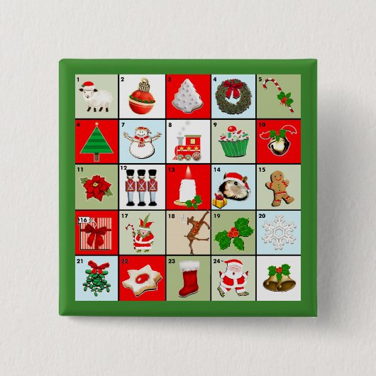 Miniaturweihnachtseinführungskalender Button (Vorderseite)