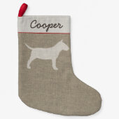 MiniBull Terrier Silhouette MiniBull Dog Kleiner Weihnachtsstrumpf (Vorderseite)