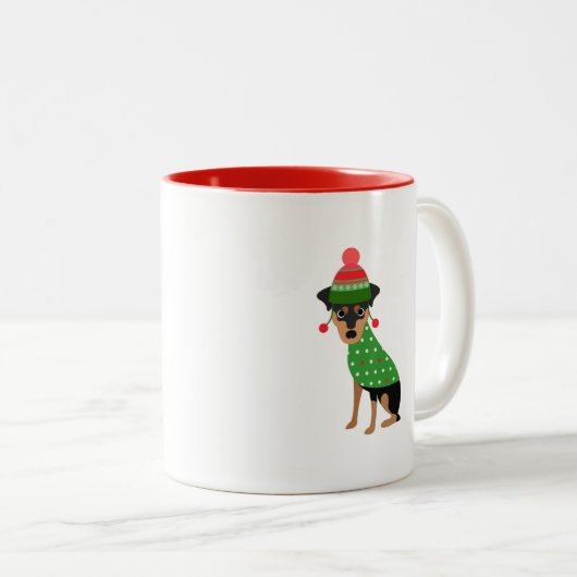 MiniButton-WeihnachtsTasse Zweifarbige Tasse (VorderseiteRechts)