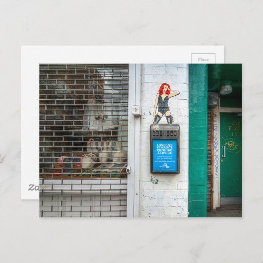 Minicab Graffiti Postkarte (Vorne/Hinten)