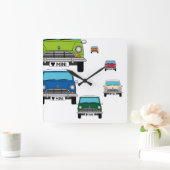 Minicar Mad Quadratische Wanduhr (Zuhause)