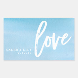 Minichampagne-Flaschen-Aufkleber, Wedding Rechteckiger Aufkleber