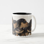 MiniDackel vier Zweifarbige Tasse (VorderseiteRechts)
