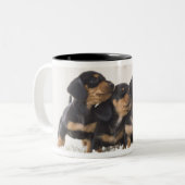 MiniDackel vier Zweifarbige Tasse (Vorderseite Links)