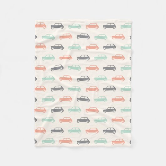 Minifassbinder unterwegs - Pfirsich u. aquamarines Fleecedecke (Vorderseite)