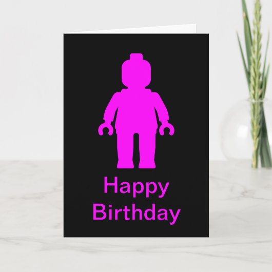 Minifig [dunkles Rosa] alles- Gute zum Karte (Vorderseite)