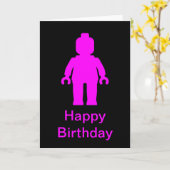 Minifig [dunkles Rosa] alles- Gute zum Karte (Gelbe Blume)