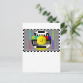 Minifig-Kopf-TV-Testübertragung Postkarte (Stehend Vorderseite)