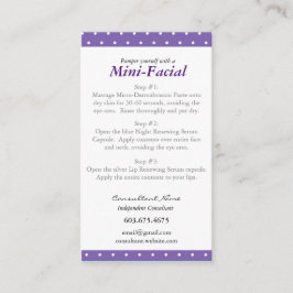 Minigesichtsanweisungskarten Visitenkarte