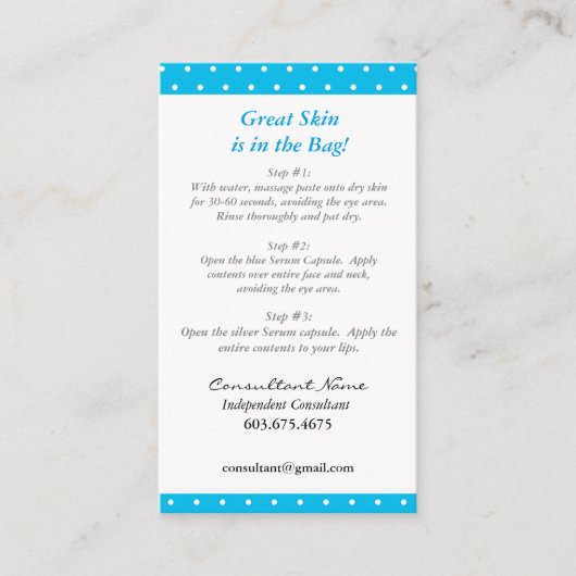 Minigesichtsanweisungskarten Visitenkarte (Vorderseite)