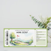 Minigolf-Geschenkgutschein Einladung (Stehend Vorderseite)