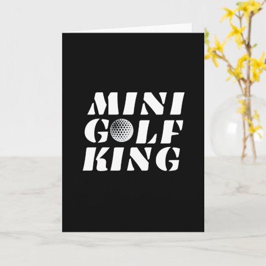 Minigolf King Minigolfer Champion Gewinner Karte (Gelbe Blume)