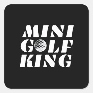 Minigolf King Minigolfer Champion Gewinner Quadratischer Aufkleber