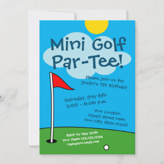Minigolf Minigolf Minigolf zum Geburtstag Party Einladung