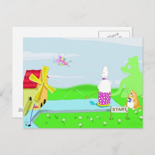 Minigolf Postkarte (Vorne/Hinten)