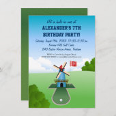 Minigolf-Windmühlen-Party Einladung (Vorne/Hinten)