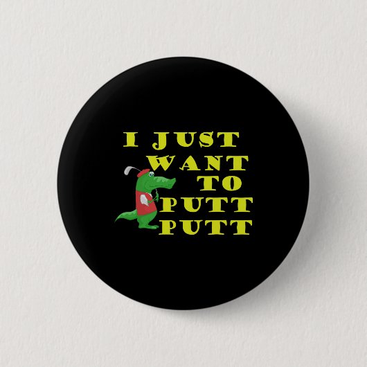 Minigolfplatz Mini Golf T-Shirt Golfball Putt Button (Vorderseite)