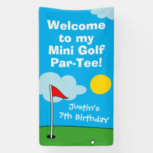 Minigolfputt Putt Birthday Party Empfang Banner