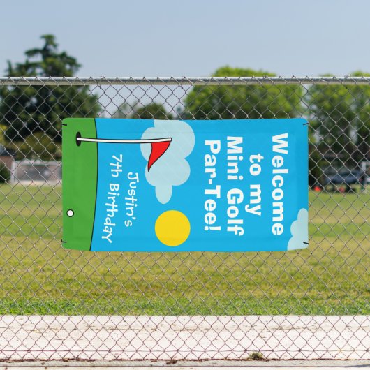 Minigolfputt Putt Birthday Party Empfang Banner (Insitu)