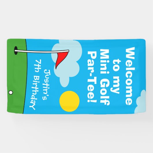 Minigolfputt Putt Birthday Party Empfang Banner (Horizontal)