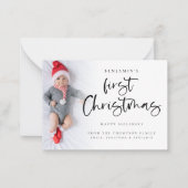 Minigröße | Baby First Christmas Custom Foto Card Mitteilungskarte (Vorderseite)