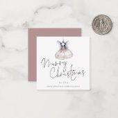 Minigröße | Fairy Minimalistisch Merry Christmas C Mitteilungskarte (Vorderseite/Rückseite Beispiel)