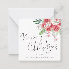 Minigröße | Winter Florals Frohe Weihnachten Mitteilungskarte