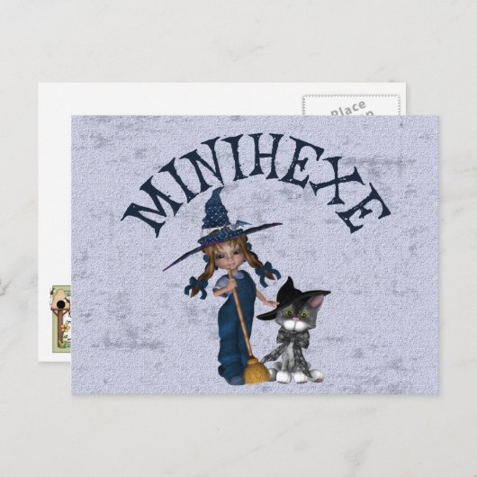 Minihexe Postkarte (Vorne/Hinten)