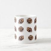 Minikiefern-Kegel auf Weiß Kaffeetasse (Mittel)