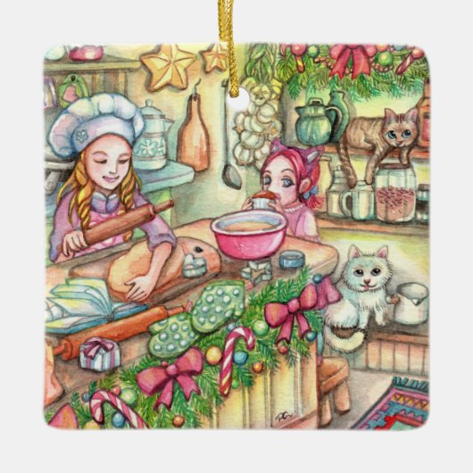 MiniKoch in der Küche Keramikornament (Vorderseite)