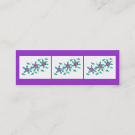 MiniLesezeichen-Karten, lila Primel-Blumen Mini Visitenkarte