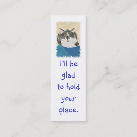 MiniLesezeichen-Karten, schwarze WhiteTuxedo Katze Mini Visitenkarte (Vorderseite)