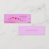 MiniLesezeichenkarten, Welle der roten Herzen auf Mini Visitenkarte (Vorne/Hinten)