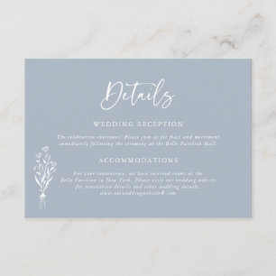 Minimailist Bouquet Dusty Blue Wedding Details Begleitkarte