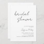 Minimaistisches Skript-Brautparty Einladung (Vorne/Hinten)