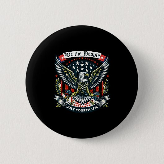 Minimal 1776 Leben Freiheit Streben nach Glück Button (Vorderseite)