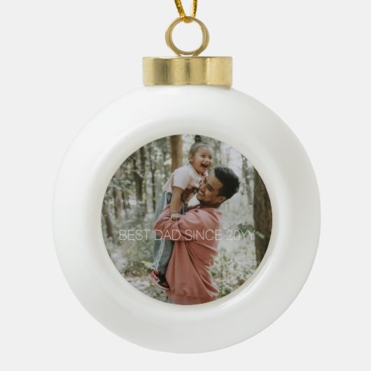 Minimal 1 Foto Keramik Kugel-Ornament (Vorderseite)