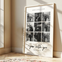 Minimal 1. Jubiläum Hochzeit 9 Foto Collage