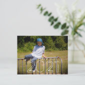 Minimal 2021 Neujahr Kinder Foto Postkarte (Stehend Vorderseite)