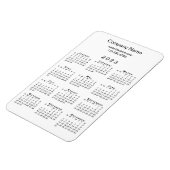 Minimal 2023 Kalender Firmenname Info über White Magnet (Linke Seite)
