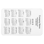 Minimal 2023 Kalender Firmenname Info über White Magnet (Horizontal)