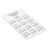 Minimal 2023 Kalender Firmenname Info über White Magnet (Rechte Seite)