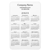 Minimal 2023 Kalender Firmenname Info über White Magnet (Vertikal)